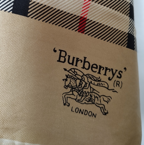 80's/90's Vintage Barberry 100% Silk Scarf - Picture 7 of 10